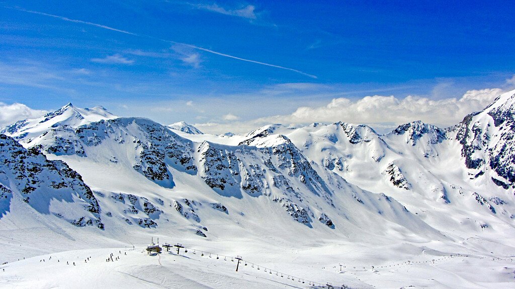 Skien in de herfst Sulden am ortler